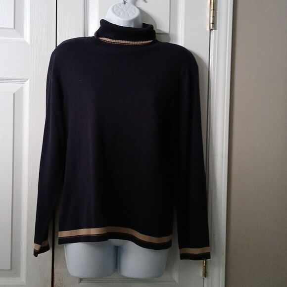Christopher & Banks navy turtleneck sweater  Sz  M - Picture 1 of 5